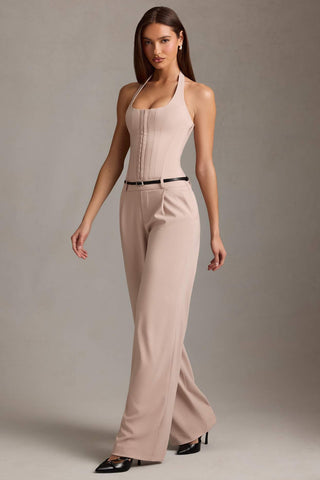 Corset Detail Halterneck Jumpsuit