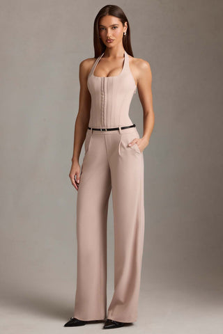 Corset Detail Halterneck Jumpsuit