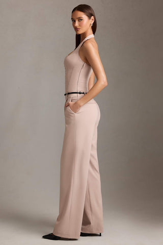 Corset Detail Halterneck Jumpsuit