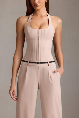 Corset Detail Halterneck Jumpsuit