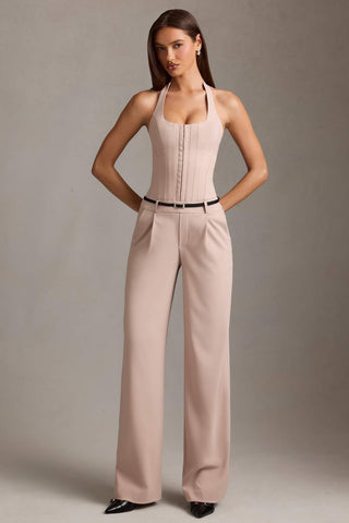 Corset Detail Halterneck Jumpsuit