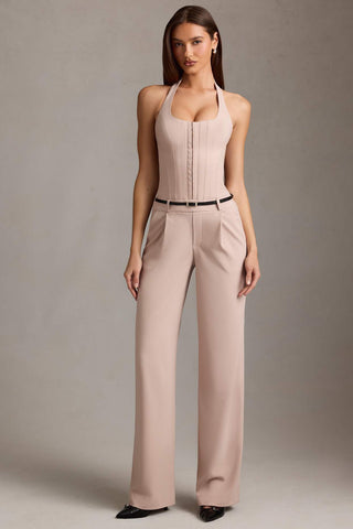 Corset Detail Halterneck Jumpsuit