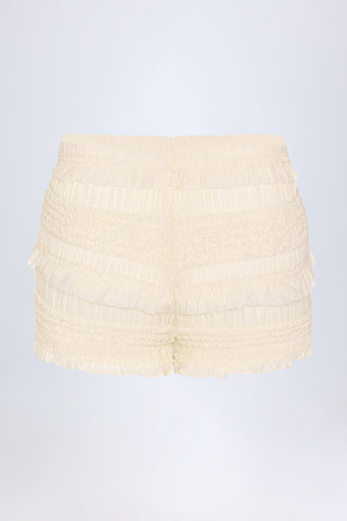 Ruffled Mesh Shorts