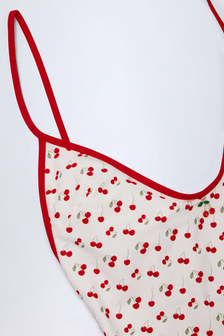 Cherry Charm Cross Back Swimsuit