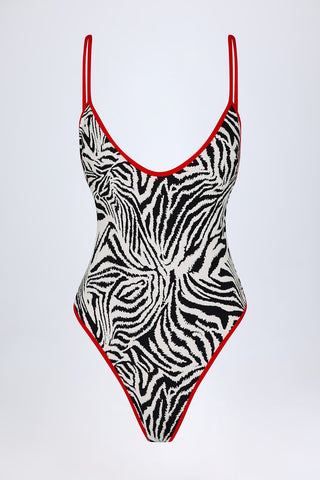 Cherry Print Cross Back Swimsuit