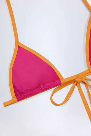 Triangle Bikini Top with Ruched Detail