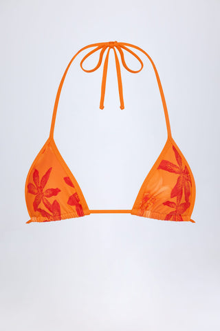 Triangle Bikini Top with Ruched Detail