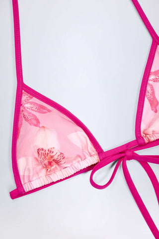 Triangle Bikini Top with Ruched Detail