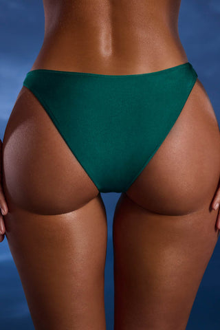 Bead Embellished High Leg Cheeky Bikini