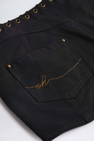 Lace Up Faux Suede Shorts