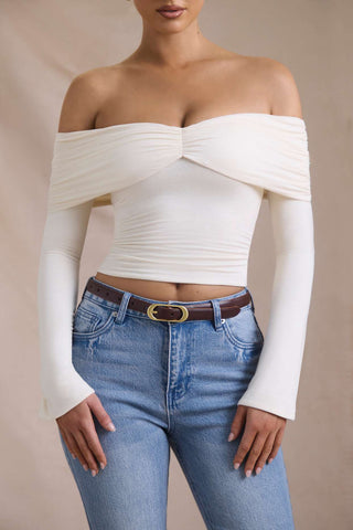 Off Shoulder Ruched Top