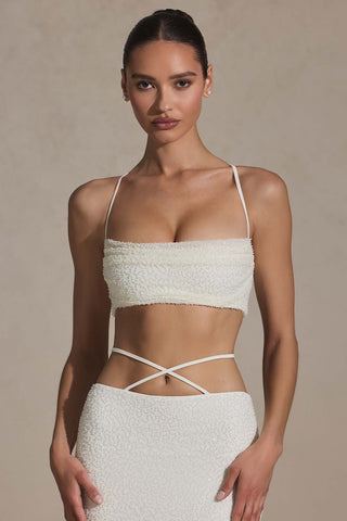 Embellished Cross Back Crop Top