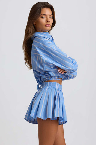 Pleated Cotton Poplin Shorts