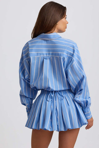 Pleated Cotton Poplin Shorts