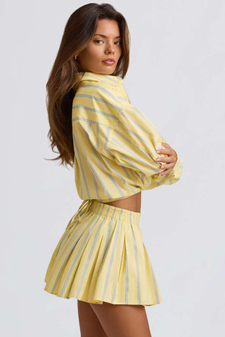 Pleated Cotton Poplin Shorts