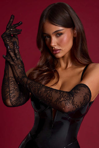 Floral Lace Opera Gloves