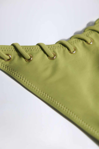 Lace Up Thong Bikini Bottoms