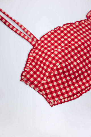 Ruffle Trim Bandeau Bikini Top