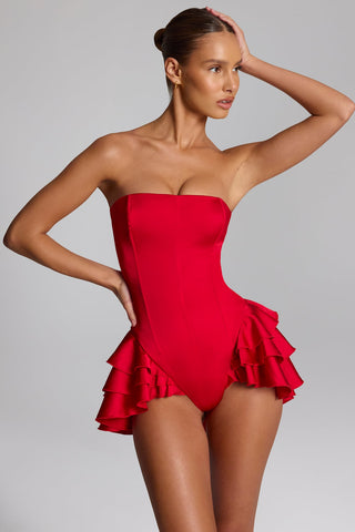 Ruffled Corset Playsuit
