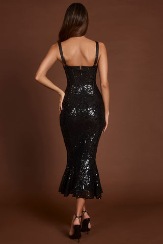 Embellished Corset Dress with Peekaboo Detail