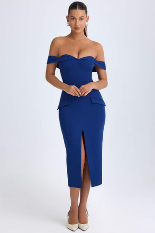Off Shoulder Bodycon Midi Dress