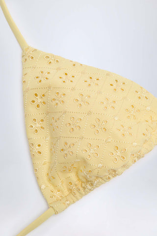 Broderie Anglaise Triangle Bikini Top