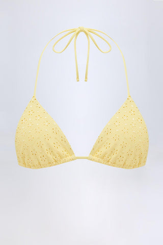Broderie Anglaise Triangle Bikini Top