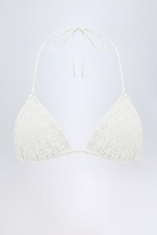 Broderie Anglaise Triangle Bikini Top
