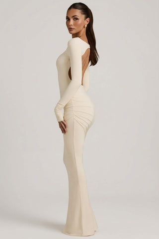 Backless Ruched Maxi Dress