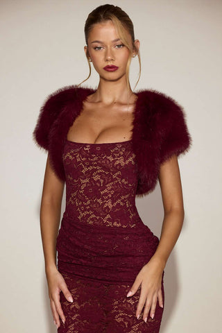 Faux Fur Bolero Short Sleeve Cropped