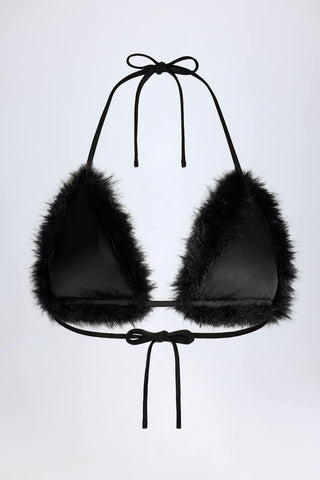 Faux Fur Triangle Bralette