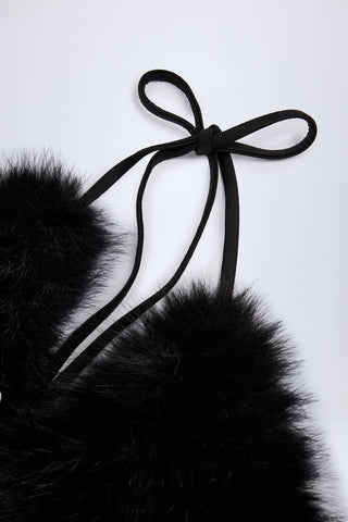 Faux Fur Triangle Bralette