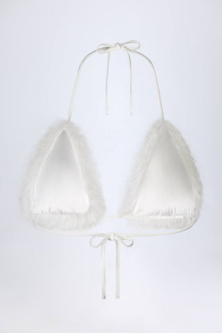 Faux Fur Triangle Bralette