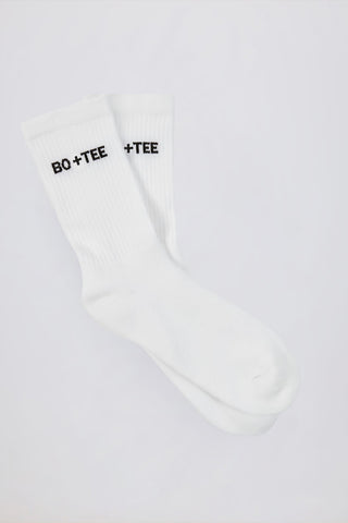 Ribbed Cotton Crew Socks