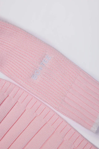 Powder Pink Ribbed Cropped Jumper