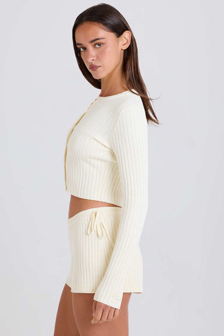 Ribbed Knit Tie Waist Shorts