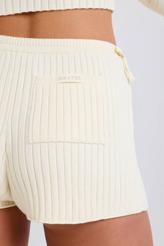 Ribbed Knit Tie Waist Shorts