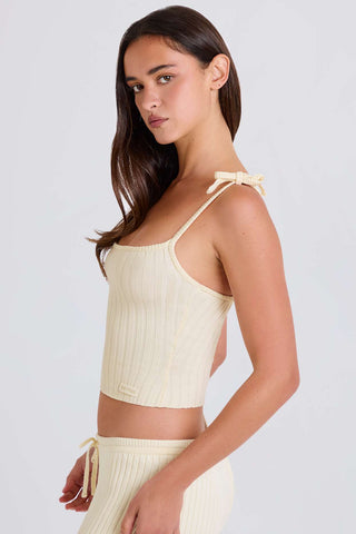 Ribbed Knit Tie Strap Camisole