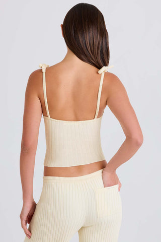 Ribbed Knit Tie Strap Camisole