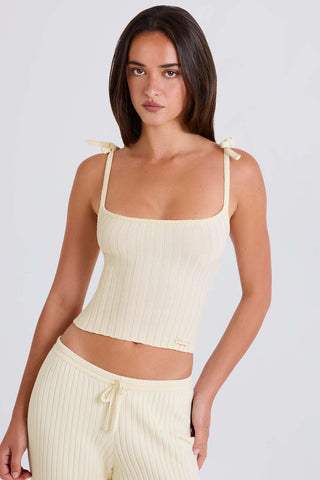 Ribbed Knit Tie Strap Camisole