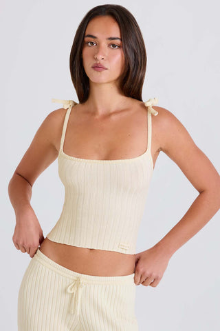 Ribbed Knit Tie Strap Camisole