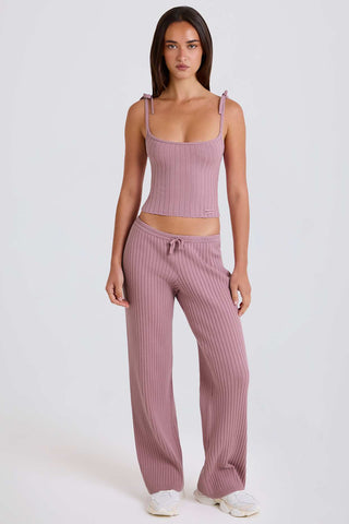 Ribbed Knit Tie Strap Camisole