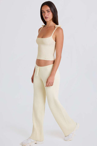 Ribbed Knit Wide Leg Joggers