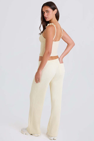 Ribbed Knit Wide Leg Joggers