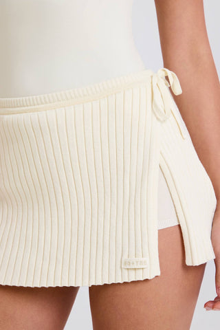 Ribbed Knit Wrap Skort