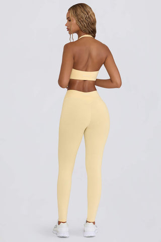 Ruched Leggings with V Waistband