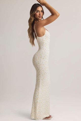 Ribbed Square Neck Maxi Dress