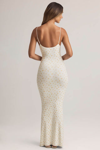 Ribbed Square Neck Maxi Dress