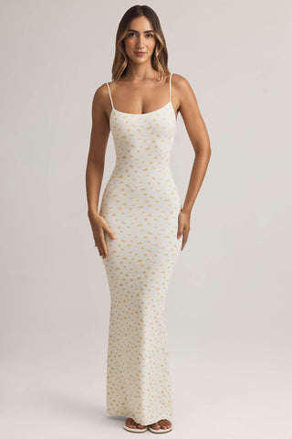 Ribbed Square Neck Maxi Dress