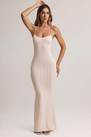Ribbed Square Neck Maxi Dress